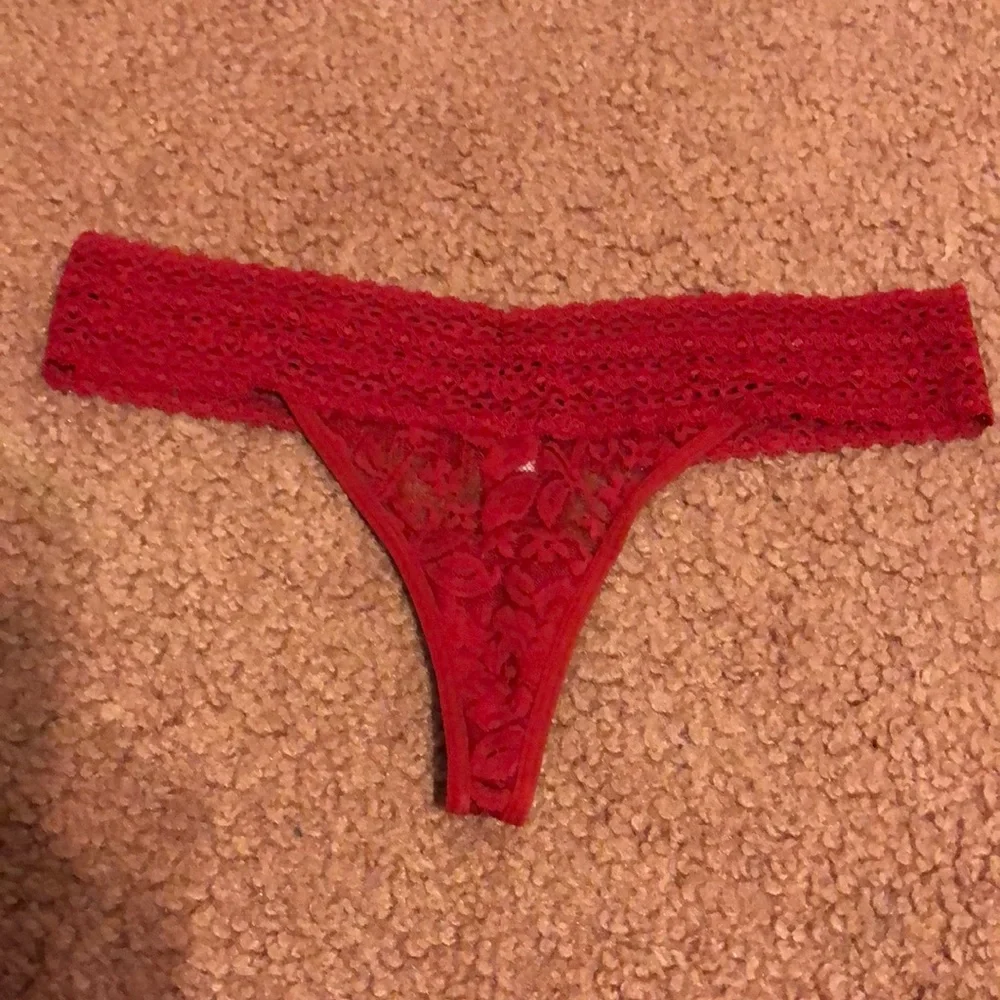 Victoria Secret PINK Red Lace Thong Panties